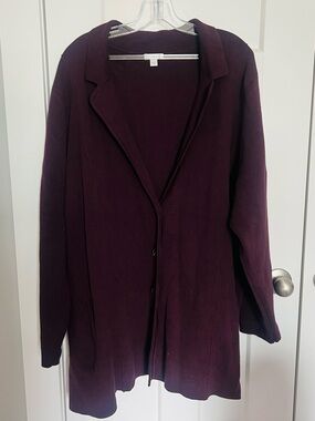 J. Jill Deep Plum Knit Cardigan